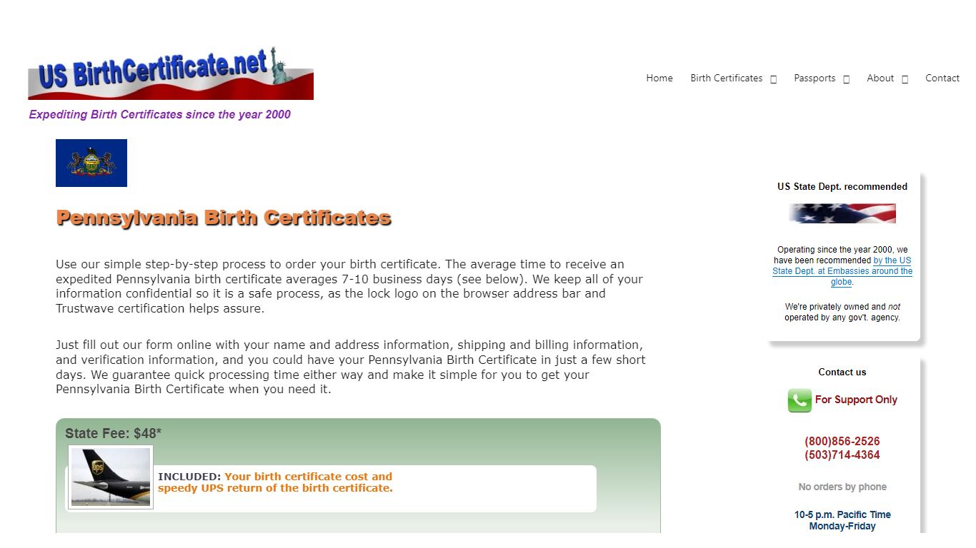 Obtain a Pennsylvania birth certificate fast. Order online today.